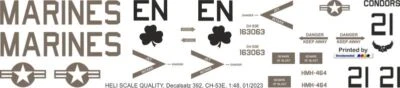 Decal 392 Sikorsky CH-53E US Marines HMH-464 Nr. 21 - Bild 1 von 2