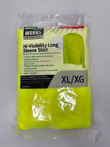 Safety Works Professional Hi-Vis Green Long Sleeve Safety Shirt, XL SW46406-XL - Picture 1 of 3