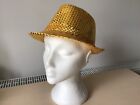 Unisex Gold Sequin Trilby Hat Fancy Dress Party Hen Stag Night Dance Theatre