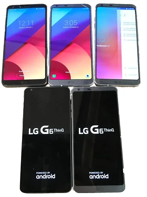 Lot of 5 LG G6 ThinQ SPRINT Smartphone 4G LTE 32GB, Silver / Black LG-LS993 - Image 1 of 4