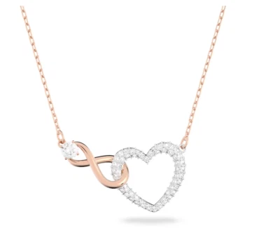 Swarovski 5518865 Collana Infinity Infinito e cuore Bianca Mix di Finiture - Immagine 1 di 3