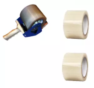 4" Heavy Duty Tape Dispenser Gun and 2 rolls Vapor Barrier Tape Clear 4" x 108" - Picture 1 of 1