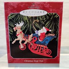 Hallmark Keepsake Ornament Christmas Sleigh Ride Die Cast Metal Santa 1998