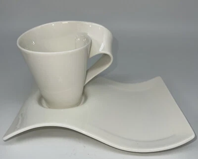 Villeroy & Boch New Wave Café Espresso Taza y Plato de Snack Alemania Juego de 4 NUEVO Foto 1 de 4