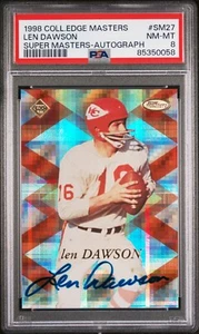 1998 Collectors Edge Len Dawson Auto SM27 /2000 Xfractor PSA 8 Chiefs (new slab) - Picture 1 of 2