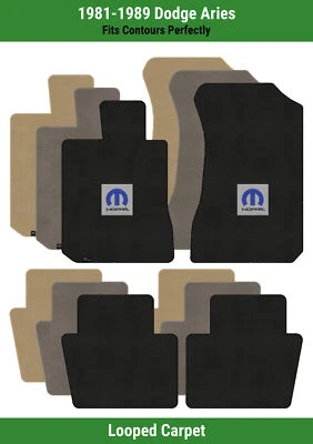 Alfombrillas delanteras y traseras Lloyd Classic Loop para Dodge Aries 81-89 con M-Mopar azul Foto 1 de 4