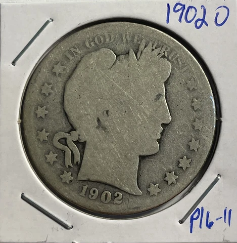 1902-O  Barber Half Dollar - FREE SHIPPING - P16-11 Cover