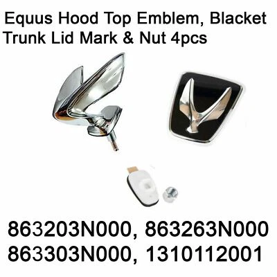 Emblema superior del capó OEM, negro, marca del maletero y tuerca 4p para Hyundai Equus 09-16  Foto 1 de 4