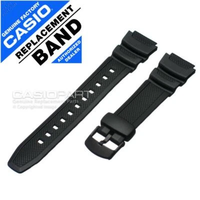 Genuine Casio Watch Band WS-200H-1AV WS-200H-1BV WS-210H-1AV Black Rubber Strap - Image 1 of 2