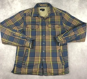 Marmot Ridgefield Sherpa Lined Flannel Shirt Jacket Mens Small S Plaid Outdoors - Picture 1 of 24