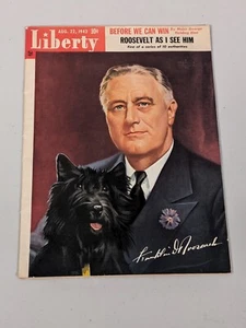 LIBERTY MAGAZINE AUG. 22, 1942 - ROOSEVELT COVER WITH DOG FALA RARE - Picture 1 of 4