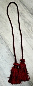 Curtain & Chair Tie Back Shiny Maroon 26 inch Spread with 3.5 inch Tassels - Picture 1 of 1