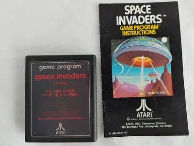 Vintage 1980 Atari Space Invaders Game Cartridge CX-2632 w/Instructions #17238 - Image 1 of 4