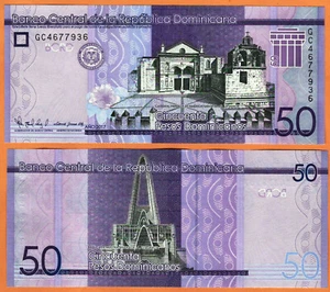 DOMINICAN REPUBLIC 2017 UNC 50 Pesos Banknote Paper Money Bill P- 189d - Picture 1 of 1