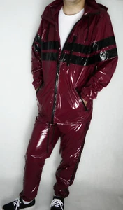 Glanznylon PVC shiny nylon Anzug PS Jacke Hose JG  9 Farben XS-5XL 6 mm Füllung - Bild 1 von 12