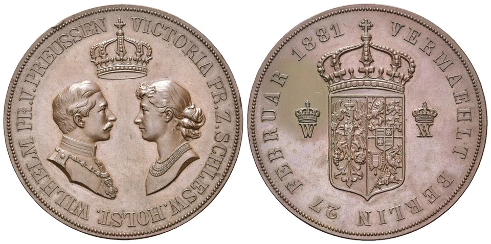 Br.-Preussen - Wilhelm I. - 1861-1888 - Bronzemedaille 1881 von Kullrich - Bild 1 von 1