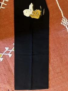 Obi Japanese Kimono Antique Woven Fabric Classic Theatre Belt Oni Edo Period - Picture 1 of 5