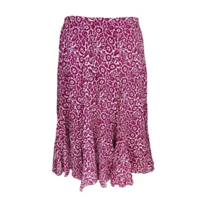 Liz Claiborne Woman 100% Linen Flared Skirt LCLUW798 SZ 16W NWT Magenta White - Picture 1 of 12