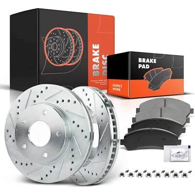 Новые передние сверленные роторы и керамические тормозные колодки для Chevrolet S10 Blazer GMC Jimmy - Изображение 1 из 4