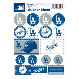 Los Angeles Dodgers Vinyl Sticker Sheet 17 Decals 5x7 Inches Free Shipping - Picture 1 of 2