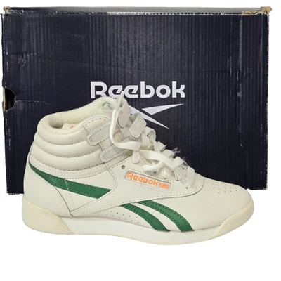 Reebok Women's F/S Hi Freestyle High Top Sneakers White Green Size 5 - Image 1 of 4