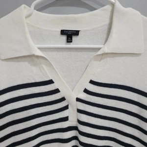 Talbots Petite Striped Sweater XL White & Black - Picture 1 of 7