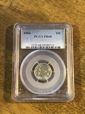 Rosevelt Silver Dime Proof Lot 1964 PCGS PR 68 Uncirculated 10c Coin - Image 1 of 4