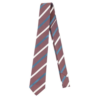 Corbata de seda Luigi Borrelli Napoli estrecha 2 3/8" borgoña tejida cinta a rayas nueva Foto 1 de 4