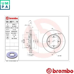 2x BRAKE DISC 09.9611.14 FOR ROVER 600I F 18 A3 1.8L F20Z1/20Z2 2.0L 4cyl 600 I - Picture 1 of 7