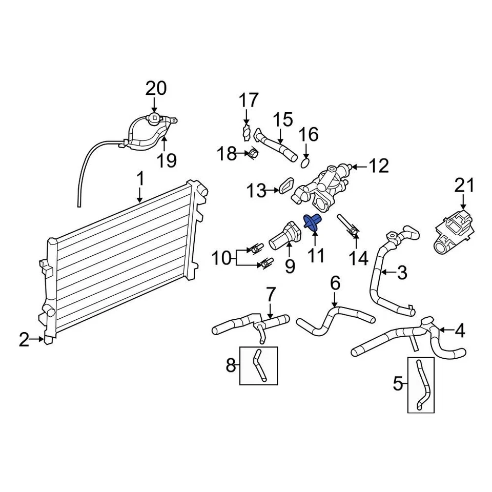 For Dodge Avenger 2013-2014 Dodge 68676480AA Engine Coolant Thermostat - Image 1 of 2