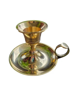 MY MAGIC PLACE SHOP Brass Chamberstick Candle Holder: Vintage Altar Decoration