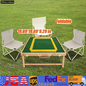 Square Folding Mahjong Table 19.6" Camping Game Card, Board Game Desk Lightweigt - Picture 1 of 15