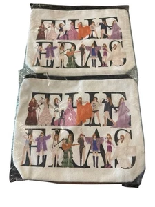 Lot Of 2 Taylor Swift Inspired Makeup Toiletry Travel Pouch Bags Multicolor NEW - Picture 1 of 6