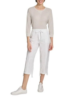 Calvin Klein Women's Convertible Cargo Capri Pants (White, X-Large) - Image 1 of 4