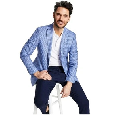 Blazer Traje Tommy Hilfiger Para Hombre Azul Claro Cuadros Conrad Ajuste Moderno Talla 36S Foto 1 de 4