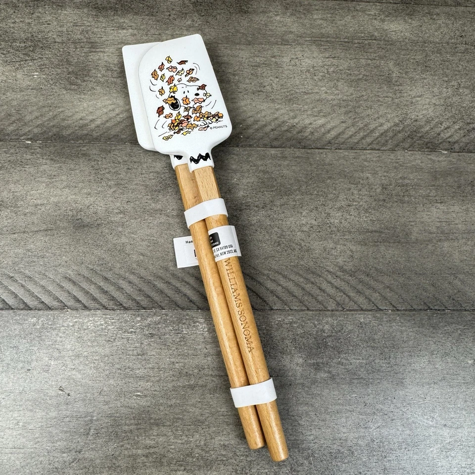 PEANUTS x Williams Sonoma Thanksgiving Mini Spatulas Set/2 Fall Multi NWOT - Image 1 of 4