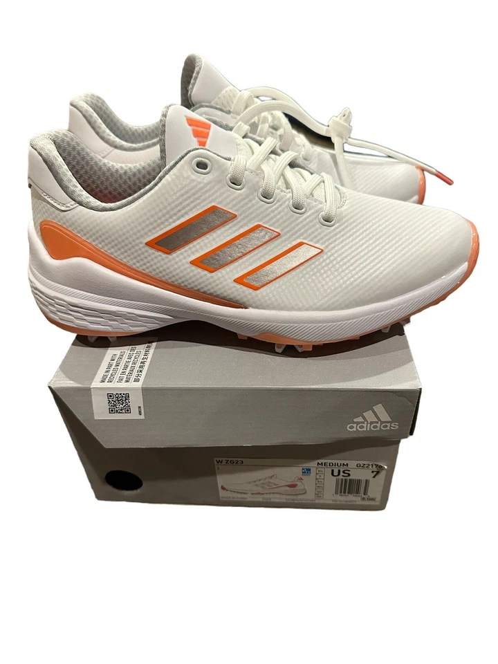 Women GZ2176 Adidas ZG23 Golf Sneakers Size 7 White & Coral Fusion