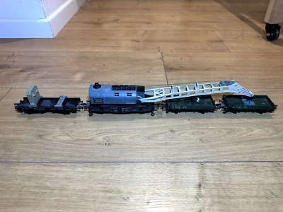 Fleischmann H0 5595, 5202, 5201, 1496 Crane, Sidecar, 2 freight car, DC, DB - Image 1 of 4