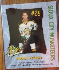 1998-99 Sioux City Musketeers USHL Hockey Nathan Kotewa Card NM Or Better