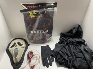 Vintage 1997 Fun World Bleeding Scream Ghost Face Mask Costume Sz Lg 12-14 - Picture 1 of 8
