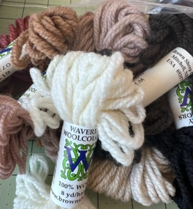 Waverly Wool Brown Sheep Co, 3 ply needlework fiber Grab Bag of over 20 skeins - Picture 1 of 2