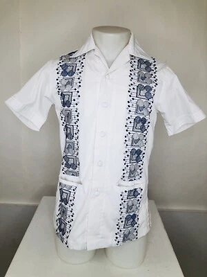 Camisa Pequeña JAYSON True Vintage Boda Mexicana GUAYABERA Hawaiana Aloha Foto 1 de 4