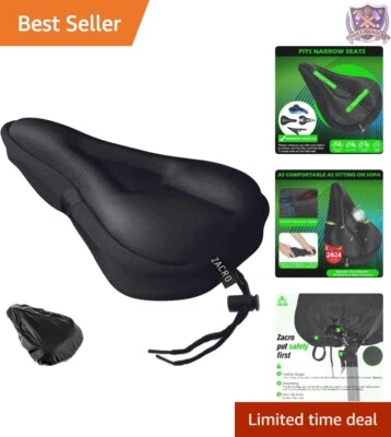 Cojín de asiento de bicicleta funda acolchada de gel 11"x7" impermeable comodidad para interiores y exteriores Foto 1 de 4