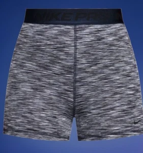 $38 NWT NIKE WOMENS 3" PRO SHORT 365 BLACK WHITE Blue HJ6348 Size L - Picture 1 of 5