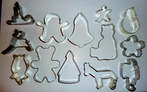 LARGE LOT 13 VINTAGE METAL COOKIE CUTTERS - Year Round Designs - Picture 1 of 1