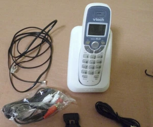 VTech-CS6114-teléfono inalámbrico-con identificador de llamadas-llamada en espera-blanco-gris - Imagen 1 de 3
