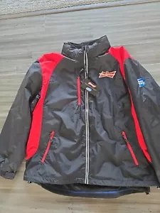 New Budweiser Bud Light Coat Hood Fleece Jacket Combo Size 2XL Large Red Black - Picture 1 of 10