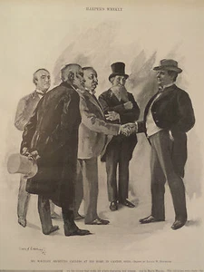 Canton Ohio William McKinley ricevere chiamate a casa 1896 Harpers settimanale - Foto 1 di 2