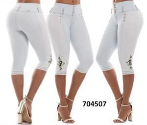 Pantalones Cortos Capri Corto Colombianos Bermuda Buttlift levantacola PushUp 704507 - Imagen 1 de 3