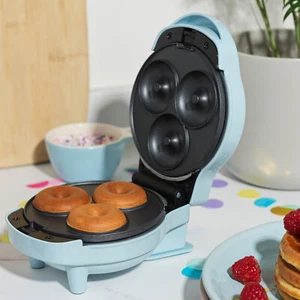 2-in-1 Giles & Posner Snackmaschine Antihaftbeschichtet kochen leckere Pfannkuchen & Donuts blau - Bild 1 von 6
